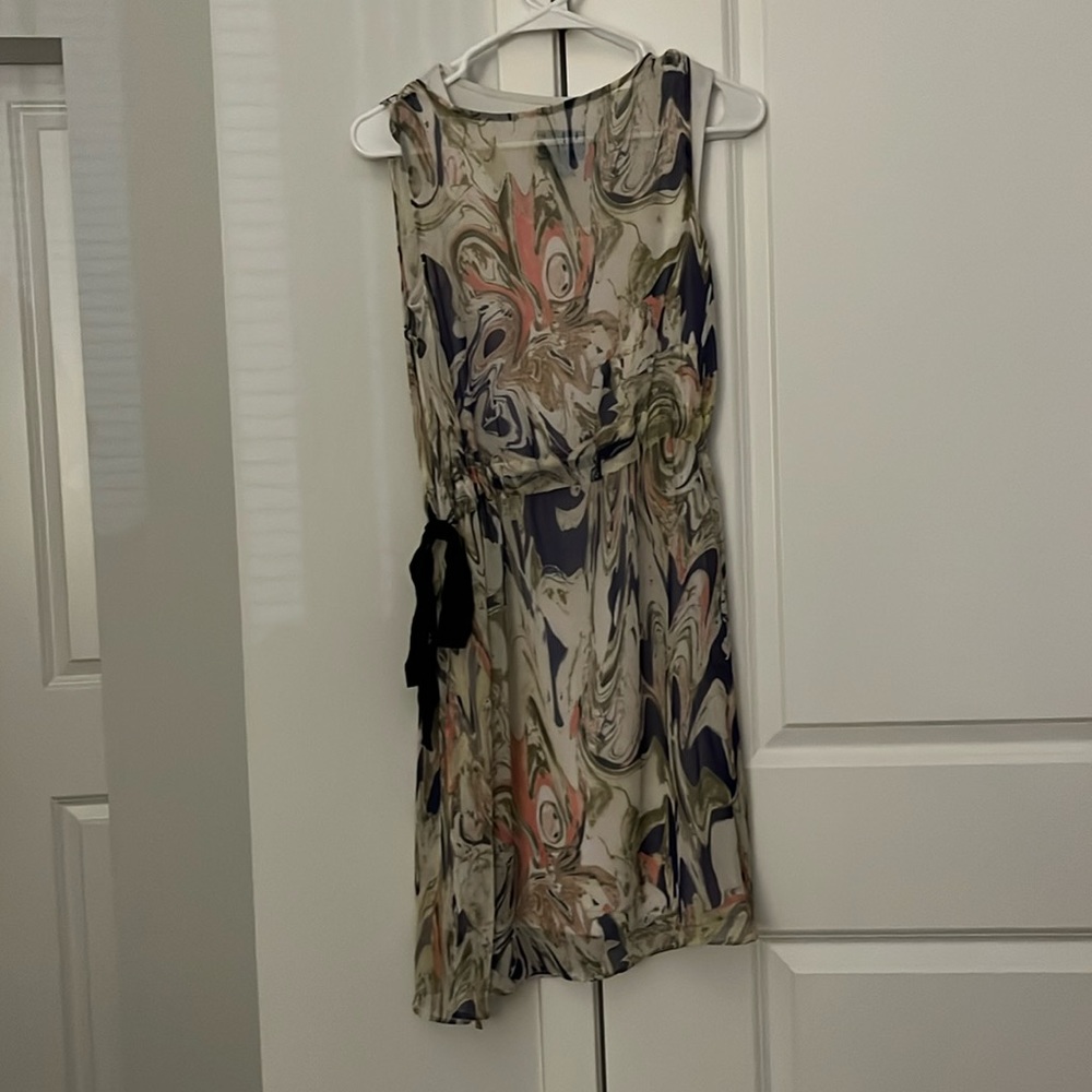 Watercolor open-side dress